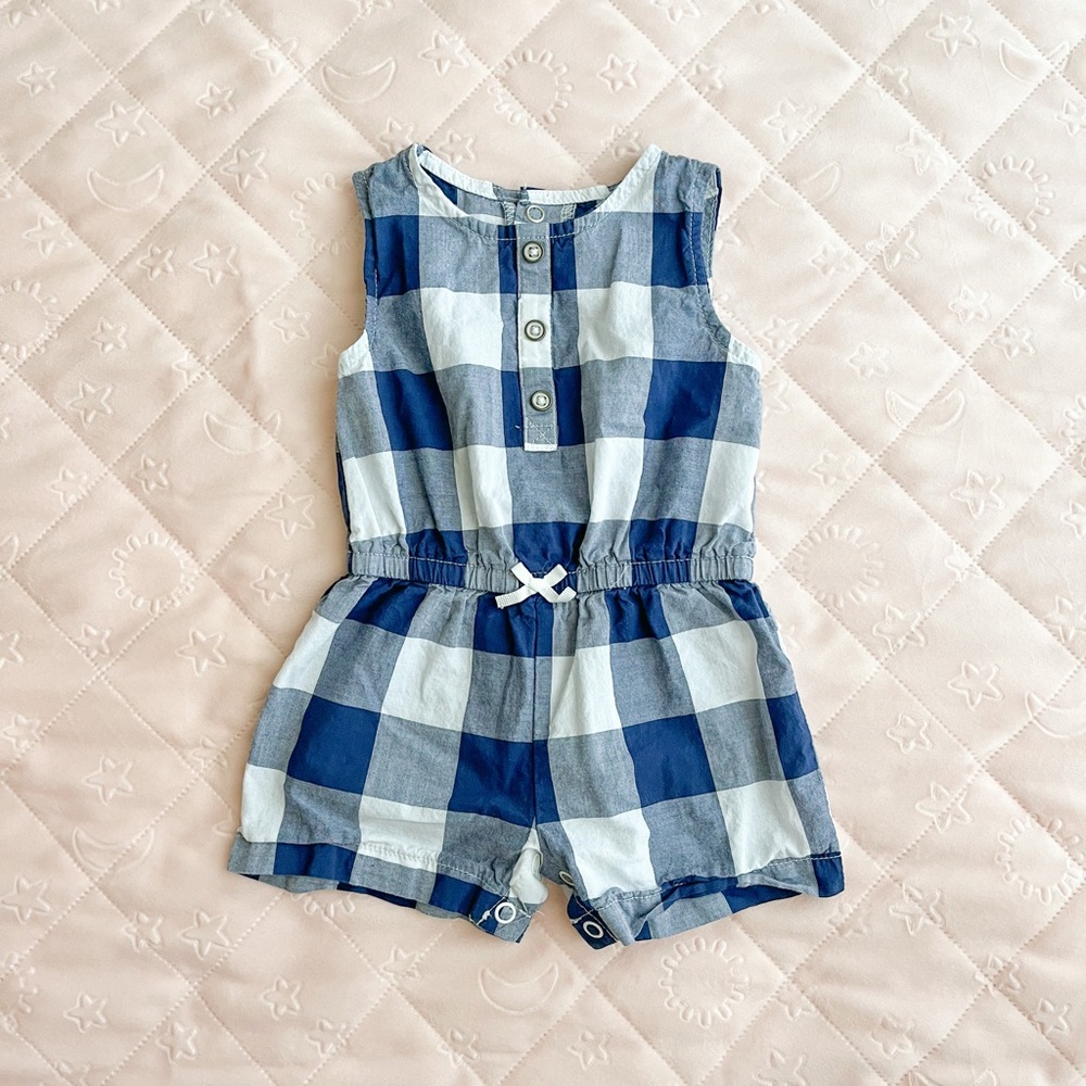 Plaid Baby Romper